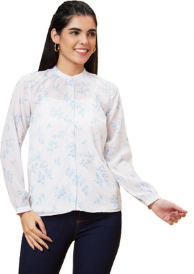 Globus Casual Printed Women White, Light Blue Top