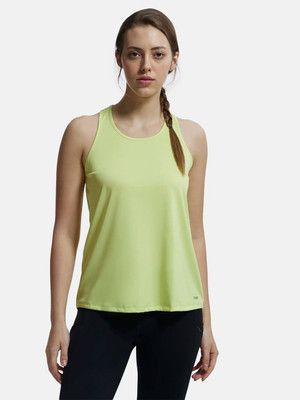 JOCKEY Casual Sleeveless Solid Women Green Top