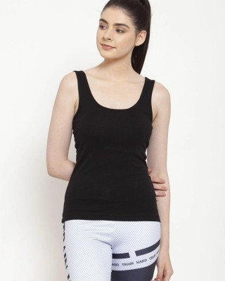 Brinley Casual Solid Women Black Top