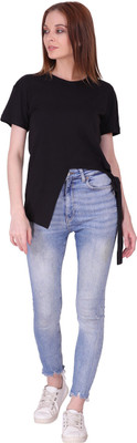 Styvibe Casual Solid Women Black Top