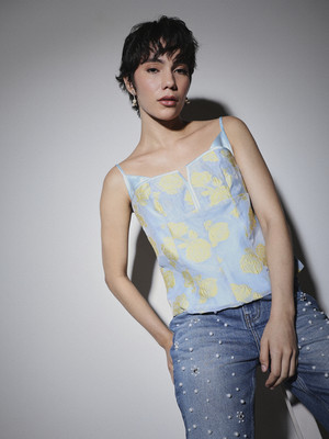 ONLY Casual Printed Women Blue Top