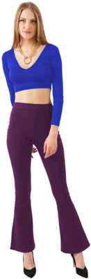 THEBLAZZEE Casual Solid Women Dark Blue Top