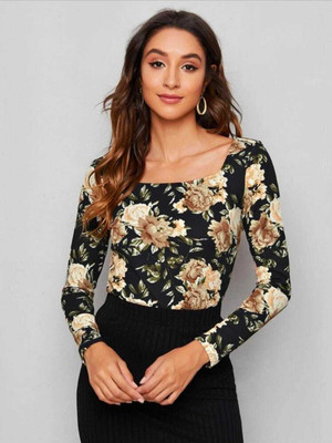 Dream Beauty Fashion Casual Printed Women Black Top