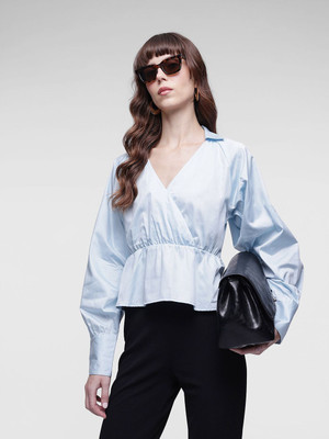 French Connection Casual Solid Women Blue Top