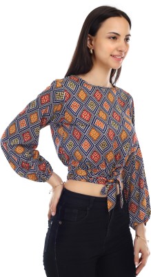 JUST YOUR CHOICE Casual Printed Women Multicolor Top