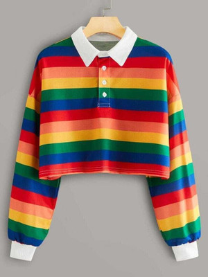 HouseOfCommon Casual Striped Women Multicolor Top