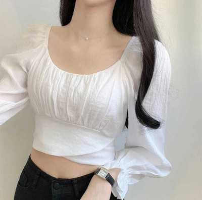 BAJARHUB Casual Solid Women White Top