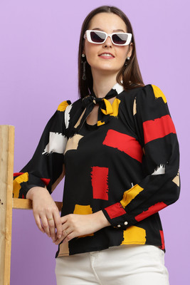 CLOTHINK India Casual Color Block Women Multicolor Top