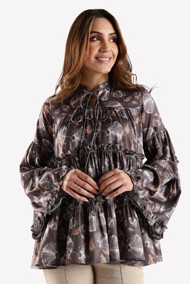 STENZO FASHION Casual Printed Women Brown Top