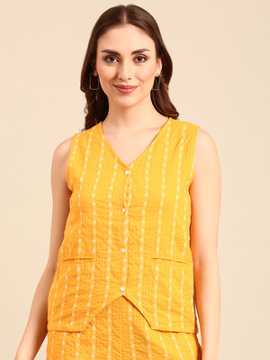 De Moza Casual Printed Women Yellow Top
