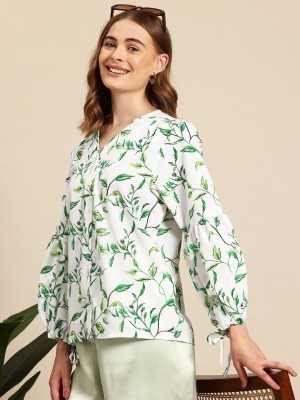 Mast & Harbour Casual Printed Women Green Top