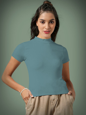 NAVYANKAA Casual Solid Women Light Green Top
