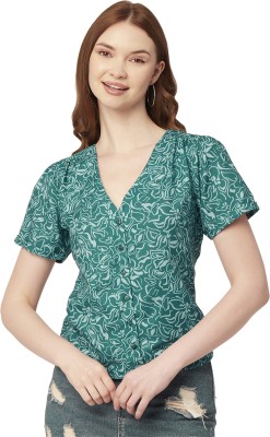 moomaya Casual Printed Women Light Green, Dark Green Top