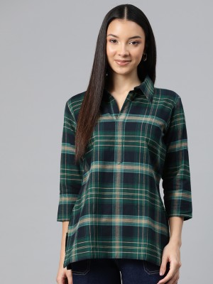 One Femme Casual Checkered Women Multicolor Top