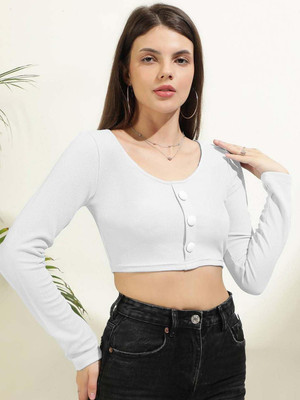 KOTTY Casual Solid Women White Top