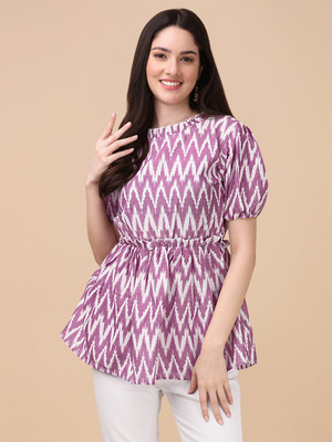 GUFRINA Casual Chevron/Zig Zag Women White Top