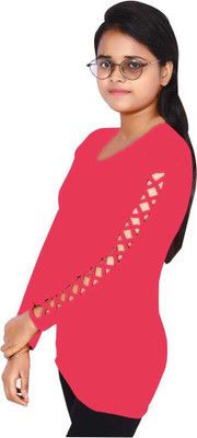 SP FASHION Casual Solid Women Pink Top