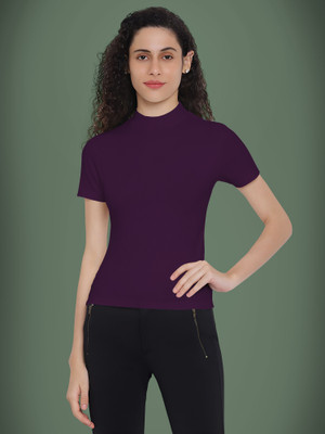 Kashonaa Casual Solid Women Purple Top