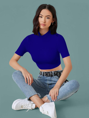 Kashonaa Casual Solid Women Blue Top