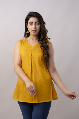 RAi shree Formal Solid Women Yellow Top