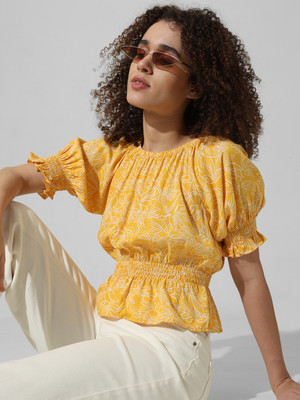 ONLY Casual Printed Women Yellow, White Top