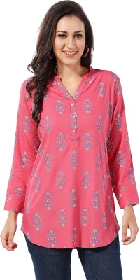 Meher Impex Casual Printed Women Pink, Light Blue, White Top