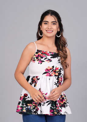 CREATIONESH Party Printed Women Multicolor Top