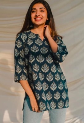 INAYA Casual Printed Women Blue Top