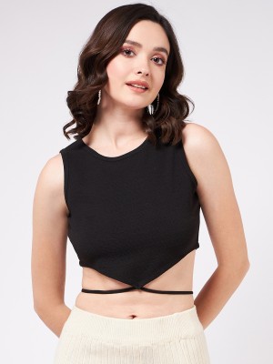 ZIMA LETO Casual Solid Women Black Top