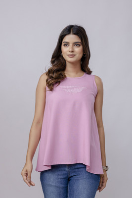 RAi shree Casual Embroidered Women Pink Top