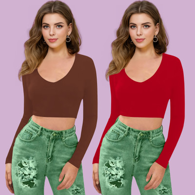 Dream Beauty Fashion Casual Solid Women Red Top