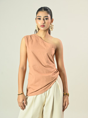 SWISHIN Casual Solid Women Brown Top