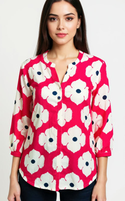 Rangrekha Creations Casual Floral Print Women Pink Top