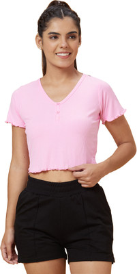 Globus Casual Solid Women Pink Top