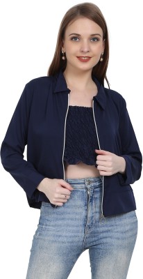 alheena Casual Solid Women Blue Top