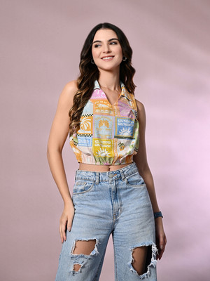 PRETTY LOVING THING Party Self Design Women Multicolor Top