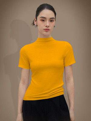 Maheshvi Casual Solid Women Yellow Top