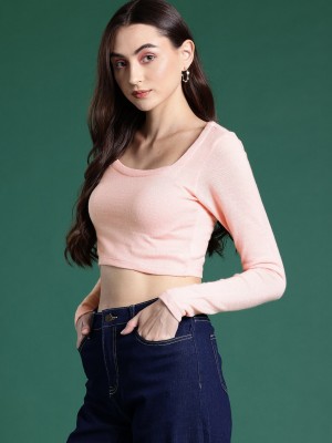 Dressberry Casual Solid Women Pink Top