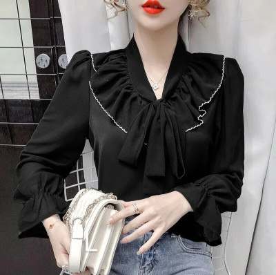 BAJARHUB Party Solid Women Black Top