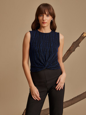 KAZO Party Self Design Women Blue Top