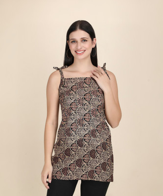 kurtiskraft Casual Floral Print Women Brown Top