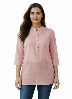 Swaroopi Casual Solid Women Pink Top