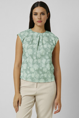 VAN HEUSEN Formal Printed Women Green Top