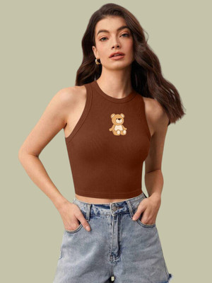 Tabadtod Casual Printed Women Brown Top