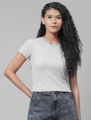 CitySquad Casual Solid Women White Top