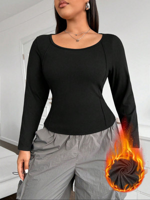 KOTTY Casual Solid Women Black Top