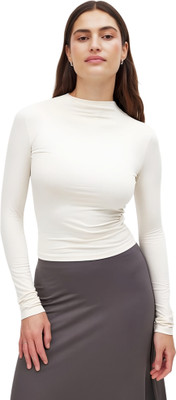 SIGHTBOMB Casual Solid Women White Top