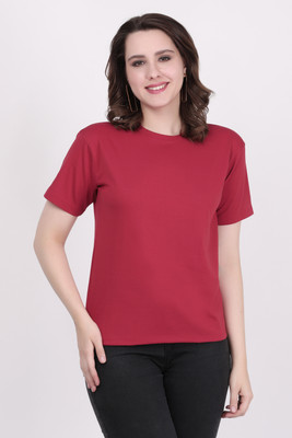 CANIDAE Casual Solid Women Pink Top