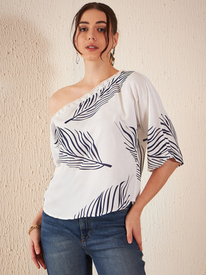 DENNISON Casual Printed Women White Top
