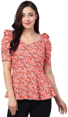 Kushifashionss Casual Printed Women Pink Top